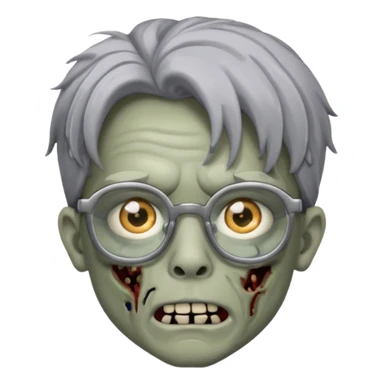 Boy zombie with semi freeform locks and glasses  sticker