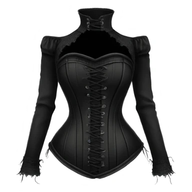 gothic black long sleeve corset sticker