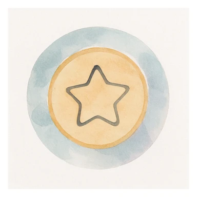 watercolor style dalgona candy with circle shape, inspired by Squid Game sticker