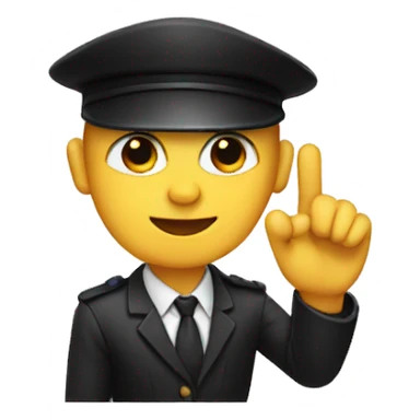 baldman with a black cap raising hand sticker