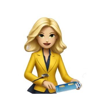 Blonde Ralph lauren women cutting credit card in half  sticker