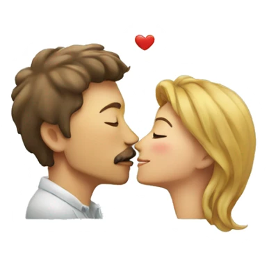 husband and wife in a heart kiss sticker