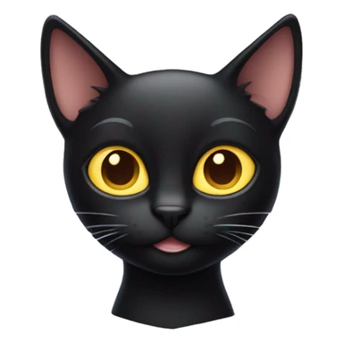 Black cat smirki sticker