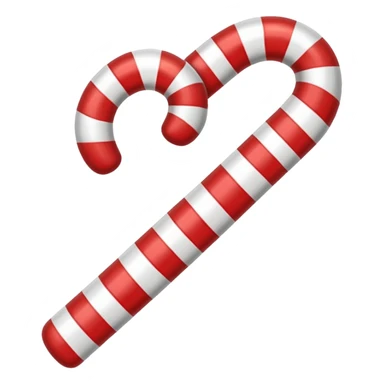 Classic Red-White Cane: Curved striped red-and-white candy cane. sticker