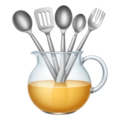 White cooking utensils in a vase  sticker