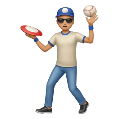 Man throwing a frisbee to the right, full body sticker