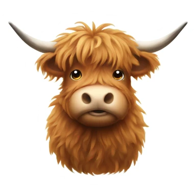 Fluffy highland cow sticker