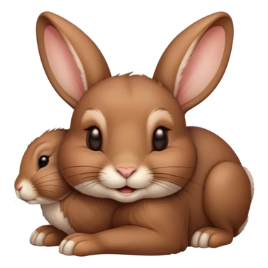 Meme-Worthy Cute Sleeping Brown Rabbit Portrait Emoji, Head resting peacefully with a contented smile, showcasing a delightfully sturdy build and a luxuriously soft brown fur, eyes shut in a serene nap, Simplified yet hilariously adorable features, highly detailed, glowing with a soft, drowsy light, high shine, relaxed and utterly lovable, stylized with an air of playful laziness, bright and heartwarming, soft glowing outline, capturing the essence of a comically sleepy bunny, so meme-worthy it feels like it could instantly become the next viral sensation of adorable slumber! sticker