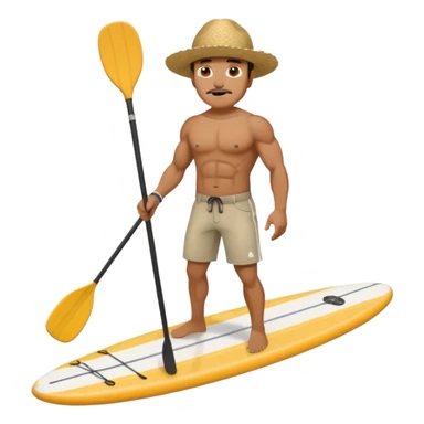 Wearing a baseball cap Muscular  no mustache Paddle boarding Mexican man sticker