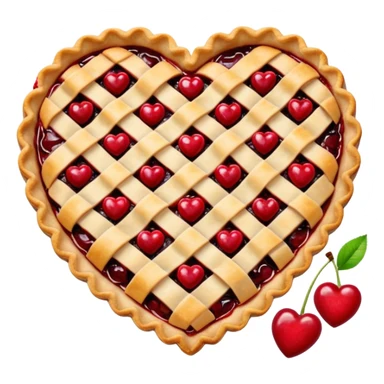 cherry pie heart shape sticker