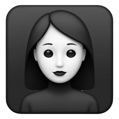Minimalistic flat vector icon, iOS style, thin black outline on white background. Person silhouette. Black, completely monochrome matte. No eyes, no eyebrows. sticker