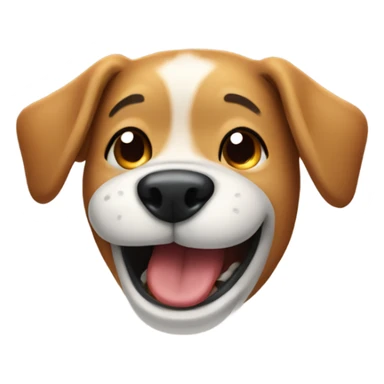 dog face laughing crying  sticker
