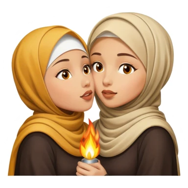 girl kiss girl hijab fire sticker