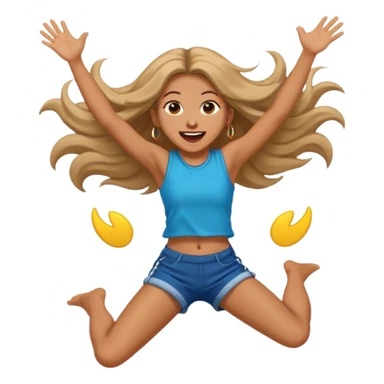 bungee jumping face in action with earrings and long hair flying away sticker