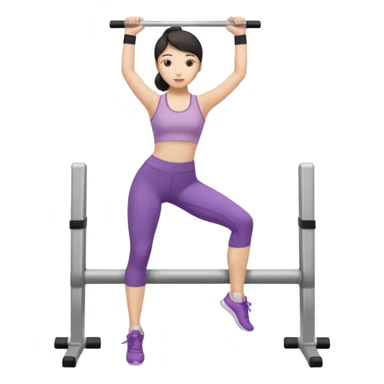 Asian Girl doing barre workout  sticker
