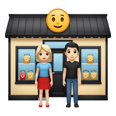 Only two grown characters + shop building sticker