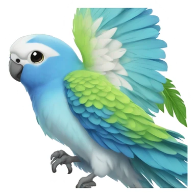 Parakeet with blue and white feathers  sticker