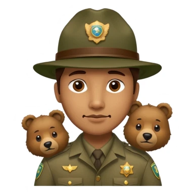 Park ranger and bear sticker