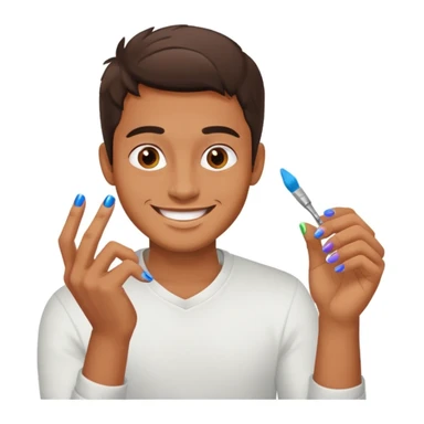 Zesty dude painting nails sticker