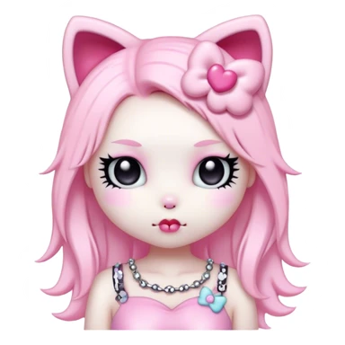  pastel goth hello kitty sticker
