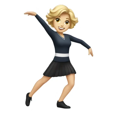 one white woman dancing in a training uniform sticker