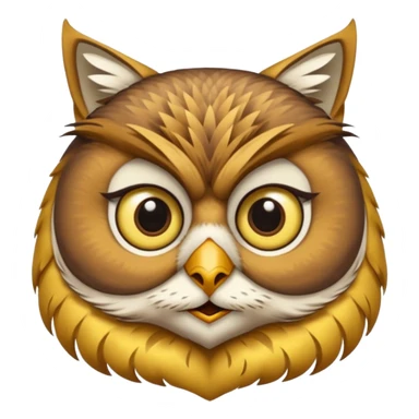 Corp de Hibou avec une tête de chat sticker