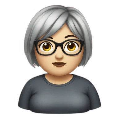 Chubby girl with short and black hair and optical glasses sticker