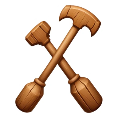 Dos bastones de madera gruesa cruzados sticker