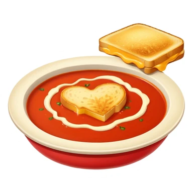 tomato soup with sliced grilled cheese on the side sticker