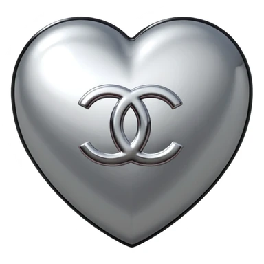 Chanel sport logo chrome glossy heart sticker