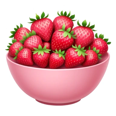 large fancy pastel pink bowl of strawberries sticker