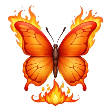 Butterfly on fire sticker