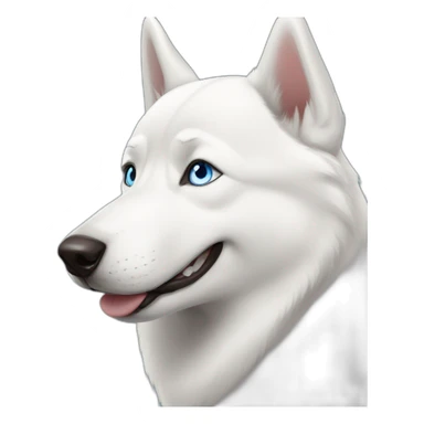 Happy white husky blue eyes without eyebrows sticker