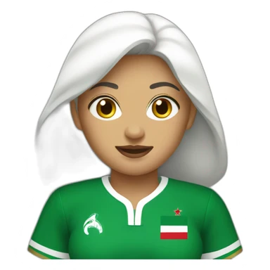 Woman with algerian jersey sticker