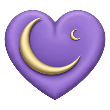 lavender heart with a moon motif sticker