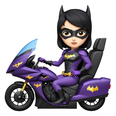 I:16 scale racing sexy fitted Batgirl’s buxom attractively armored midnight-colored tight outfit tv series style dark knight stealthy accurate sporty safe plush deluxe off-road pursuit drifting prototype car (black hair, riding in car seat) rally vehicle  sticker