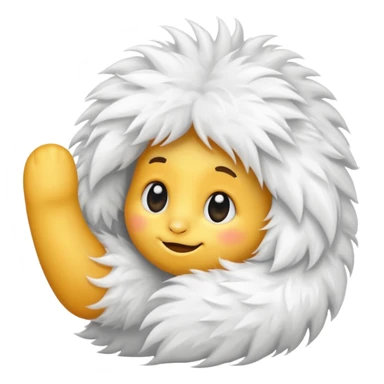 White furry thumb sticker