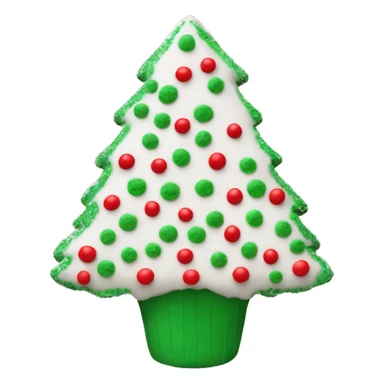 white christmas tree snack cake with red icing and green sprinkles  sticker