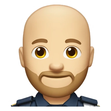Bald Caucasian man with light brown beard in police uniform  sticker