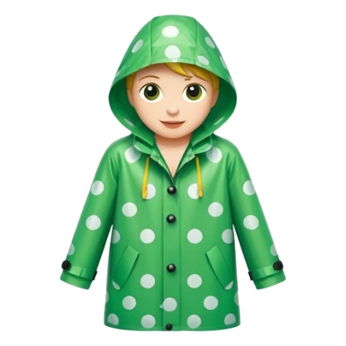 green polka dot raincoat sticker
