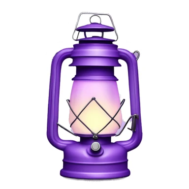 Realistic camping pastel purple lit camping lantern lisolated. sticker