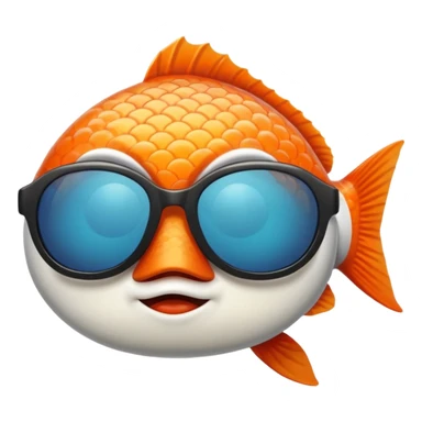 a fish raising one eyebrow and wearing sunglasses sticker