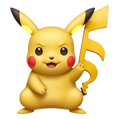 Pikachu reimagined in the Rednote app emoji style, playful, musical note-inspired design, bright friendly expression sticker