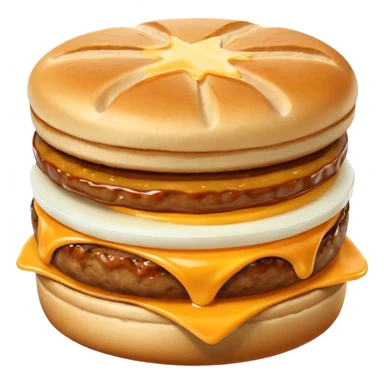 Egg mcmuffin egg sausage cheese in an existing muffin sticker