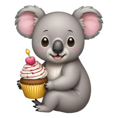 koala with cupcake sticker