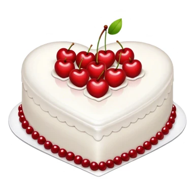 Heart shaped cake with small cherries for decoration  sticker