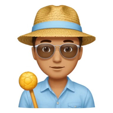 man summer hat sticker