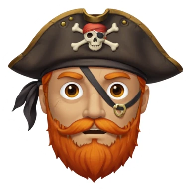 Pirata con un parche en el ojo y con barba anaranjado sticker