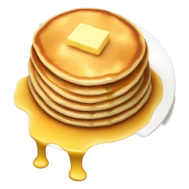 Fluffy soft pancakes with butter and syrup sticker