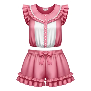 coquette strawberry babydoll blouse with ruffle sleeves and bottom, no human please sticker